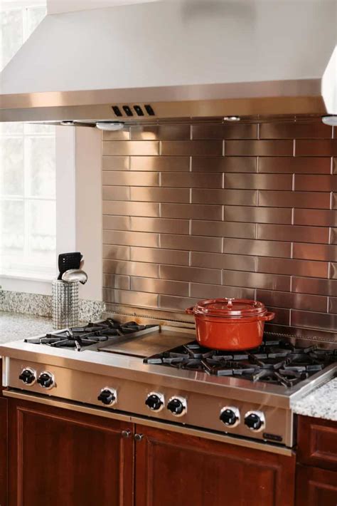 stainless steel metal kitchen backsplash